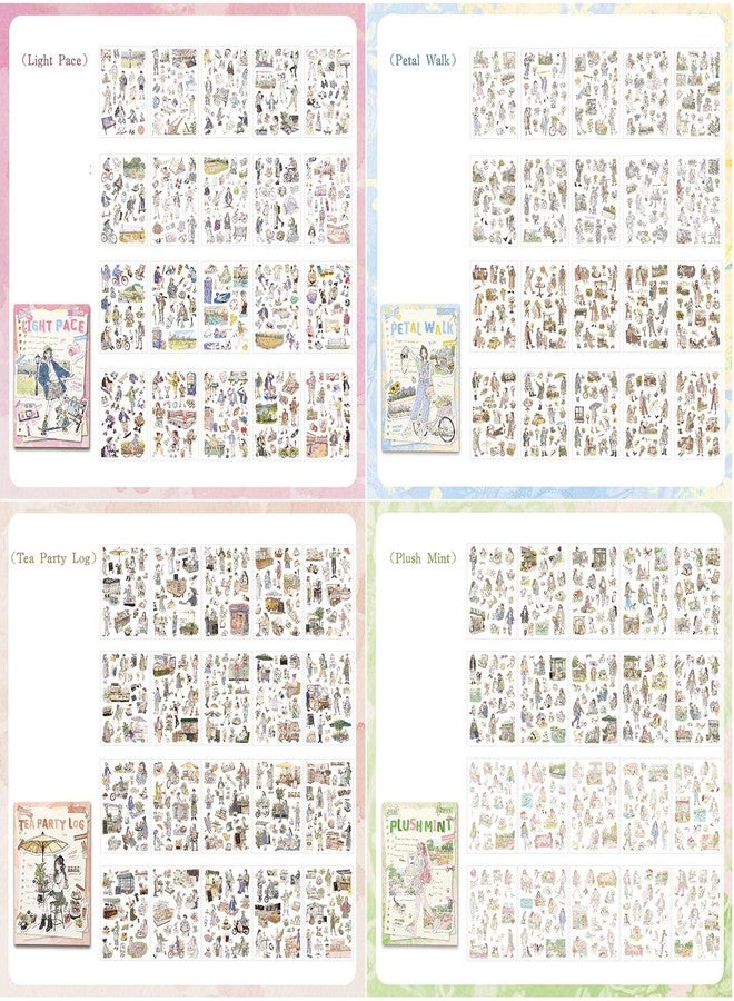 SAMVARDHAN Aesthetic Girl Life Decorative Stickers Set (80 Sheets,1200+ Stickes) | Cute Daily Life, Tea Party & Floral Journal Stickers | Scrapbook, Planner & DIY Craft Stickers | Pack of 4 - Image 3